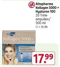 Rossmann Altapharma Kollagen 5000 + Hyaluron 100 Angebot