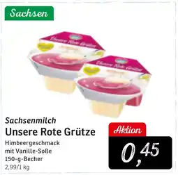 KONSUM Sachsenmilch Unsere Rote Grütze Angebot