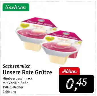 KONSUM Sachsenmilch Unsere Rote Grütze Angebot