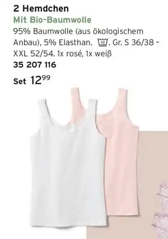 Tchibo 2 Hemdchen Angebot
