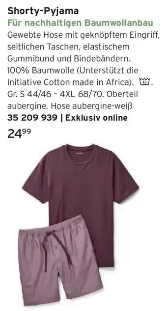 Tchibo Shorty-Pyjama Angebot