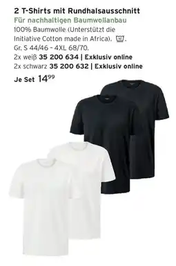 Tchibo 2 T-Shirts mit Rundhalsausschnitt Angebot