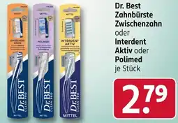 Rossmann Dr. Best Zahnbürste Zwischenzahn oder Interdent Aktiv oder Polimed Angebot