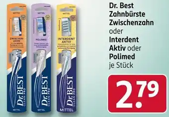 Rossmann Dr. Best Zahnbürste Zwischenzahn oder Interdent Aktiv oder Polimed Angebot