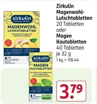 Rossmann Zirkulin Magenwohl- Lutschtabletten 20 Tabletten oder Magen Kautabletten Angebot