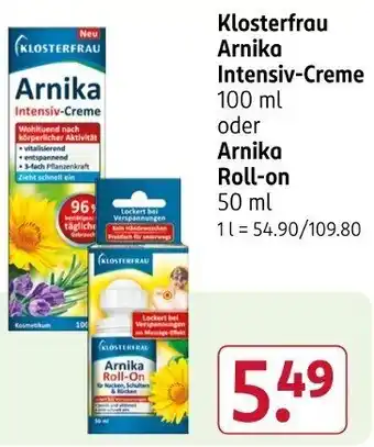 Rossmann Klosterfrau Arnika Intensiv-Creme oder Arnika Roll-on Angebot