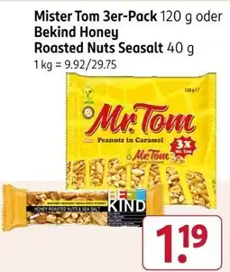Rossmann Mister Tom 3er-Pack oder Bekind Honey Roasted Nuts Seasalt Angebot