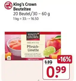 Rossmann King's Crown Beuteltee 20 Beutel Angebot
