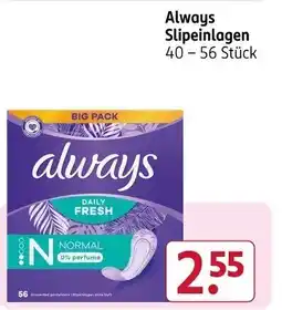 Rossmann Always Discreet Einlagen 8 - 28 Stück Angebot