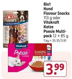 Rossmann 8in1 Hund Flavour Snacks o Poesie Multi- pack Angebot