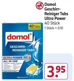 Rossmann Domol Geschirr- Reiniger Tabs Ultra Power Angebot