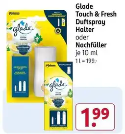 Rossmann Glade Touch & Fresh Duftspray Halter oder Nachfüller Angebot