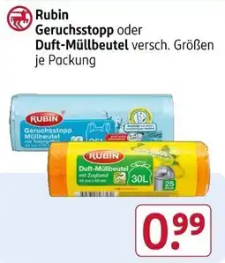 Rossmann Rubin Geruchsstopp oder Duft-Müllbeutel Angebot