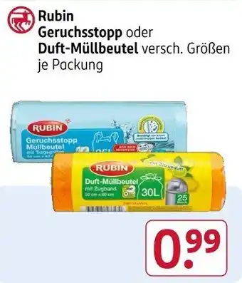 Rossmann Rubin Geruchsstopp oder Duft-Müllbeutel Angebot