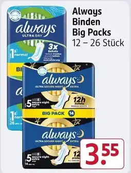 Rossmann Always Binden Big Packs Angebot
