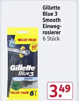 Rossmann Gillette Blue 3 Smooth Einweg- rasierer Angebot
