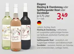 Rossmann Eleganz Riesling & Chardonnay oder Spätburgunder Rosé oder Dornfelder Angebot