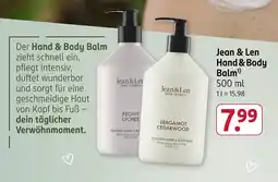 Rossmann Jean & Len Hand & Body Balm Angebot