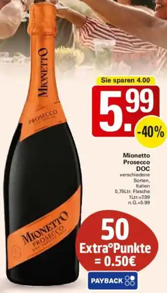 WEZ Mionetto Prosecco DOC Angebot