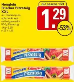 WEZ Henglein Frischer Pizzateig XXL Angebot