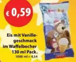 Mix Markt Eis mit Vanillegeschmack im Waffelbecher Angebot
