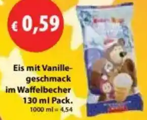 Mix Markt Eis mit Vanillegeschmack im Waffelbecher Angebot
