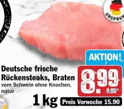 HIT Deutsche frische Rückensteaks, Braten Angebot