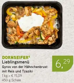 Dornseifer DORNSEIFERS Lieblingsmenü Gyros von der Hähnchenbrust mit Reis und Tzaziki Angebot