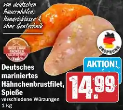 HIT Deutsches mariniertes Hähnchenbrustfilet, Spieße Angebot
