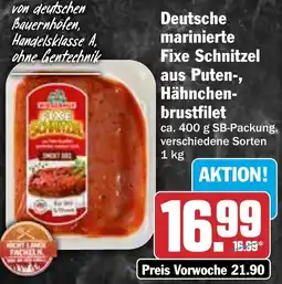 HIT Deutsche marinierte Fixe Schnitzel aus Puten-, Hähnchenbrustfilet Angebot
