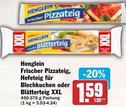 HIT Henglein Frischer Pizzateig, Hefeteig für Blechkuchen oder Blätterteig XXL Angebot