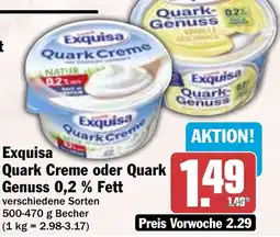 HIT Exquisa Quark Creme oder Quark Genuss 0,2% Fett Angebot
