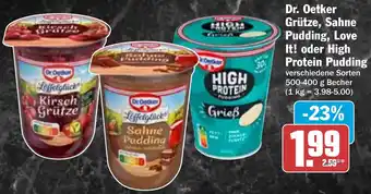 HIT Dr. Oetker Grütze, Sahne Pudding, Love It! oder High Protein Pudding Angebot