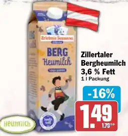 HIT Zillertaler Bergheumilch 3,6% Fett Angebot