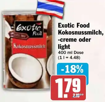 HIT Exotic Food Kokosnussmilch, -creme oder light Angebot