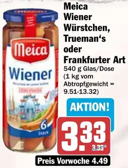 HIT Meica Wiener Würstchen, Trueman's oder Frankfurter Art Angebot
