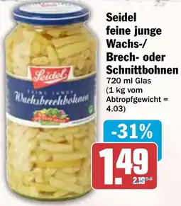 HIT Seidel feine junge Wachs-/ Brech- oder Schnittbohnen Angebot
