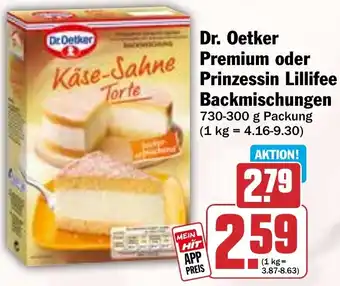 HIT Dr. Oetker Premium oder Prinzessin Lillifee Backmischungen Angebot