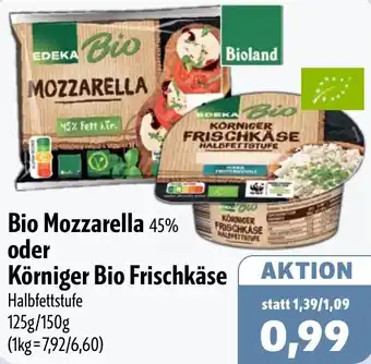 Aktiv Irma EDEKA Bio Mozzarella oder Körniger Bio Frischkäse Angebot