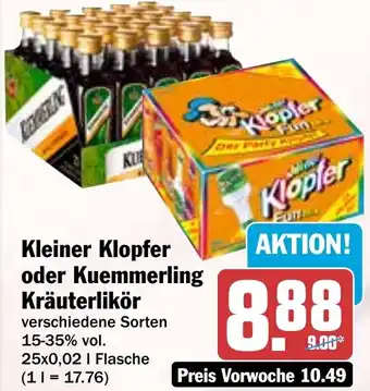 HIT Kleiner Klopfer oder Kuemmerling Kräuterlikör Angebot
