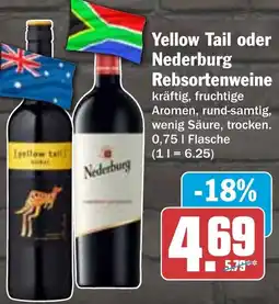 HIT Yellow Tail oder Nederburg Rebsortenweine Angebot