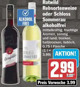 HIT Rotwild Rebsortenweine oder Schloss Sommerau alkoholfrei Angebot
