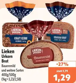 Aktiv Irma Lieken Urkorn Brot Angebot