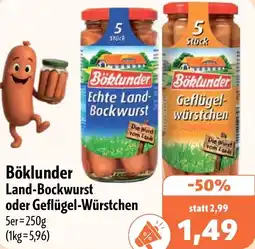 Aktiv Irma Böklunder Echte Land Bockwurst oder Geflügel-Würstchen Angebot