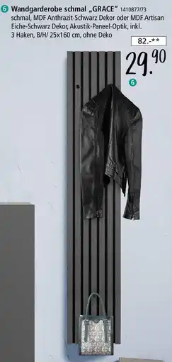 Zurbrüggen Wandgarderobe schmal „GRACE" Angebot