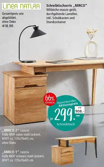 Zurbrüggen LINEA NATURA Schreibtischserie ,,MIRCO" Angebot