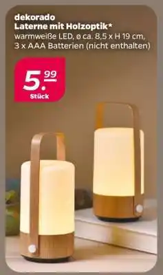 NETTO dekorado Laterne mit Holzoptik Angebot