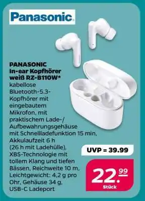 NETTO PANASONIC In-ear Kopfhörer weiß RZ-B110W Angebot