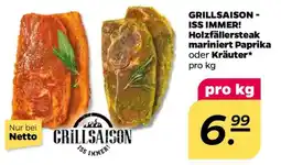 NETTO Holzfällersteak mariniert Paprika oder Kräuter Angebot