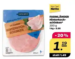 NETTO FARMLÄNDER Hinterkochschinken Angebot